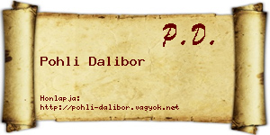 Pohli Dalibor névjegykártya